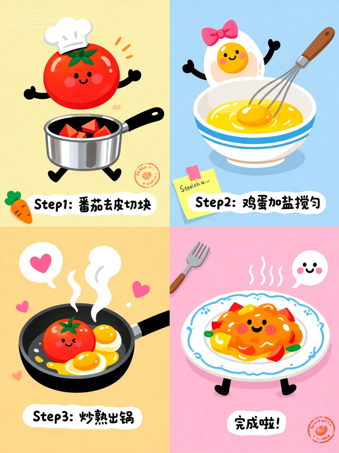 番茄炒蛋教程绘本