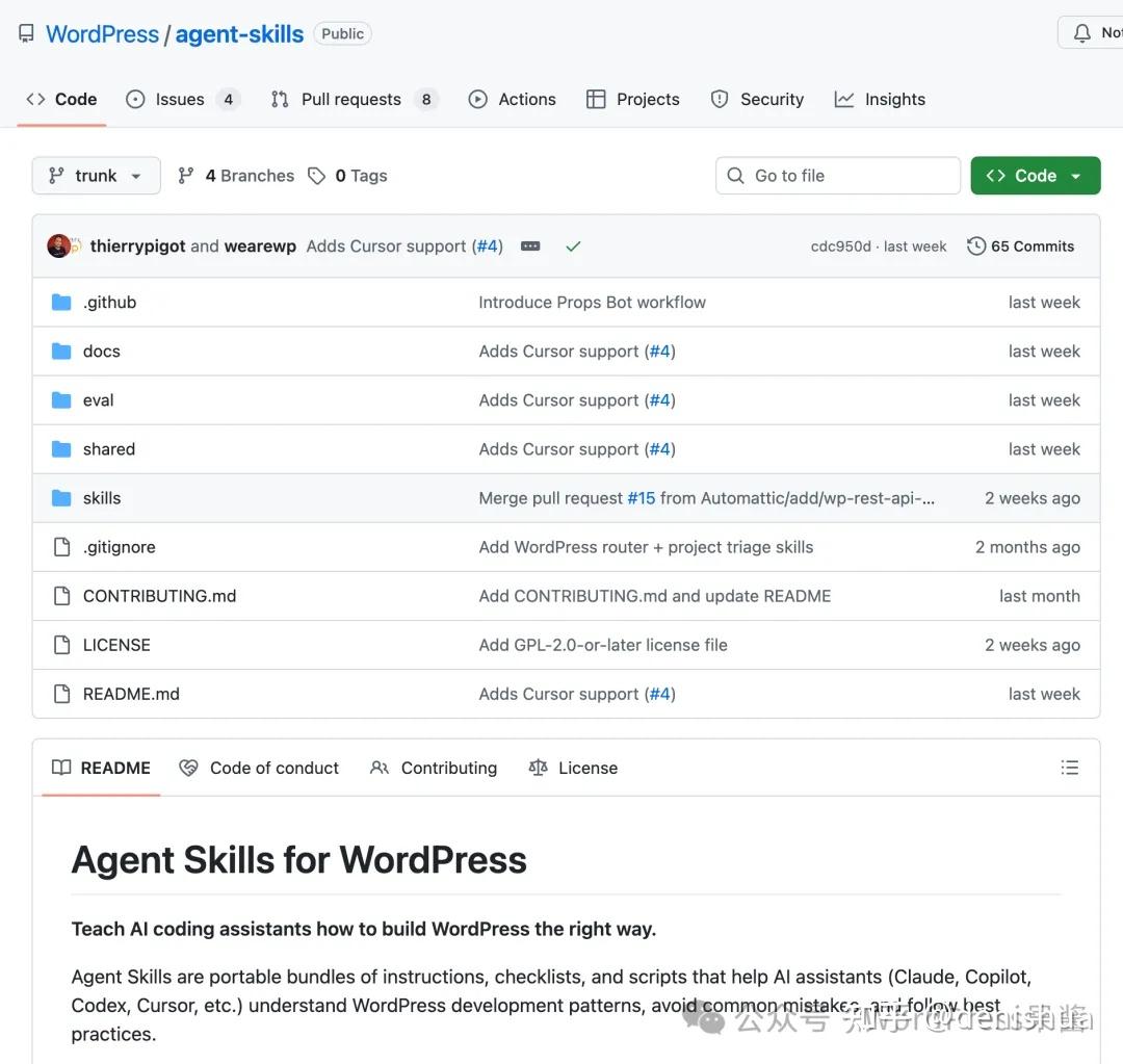 真正的降维打击！WordPress 官方开源 13 个 Agent Skill，AI 写主题插件时代开启！